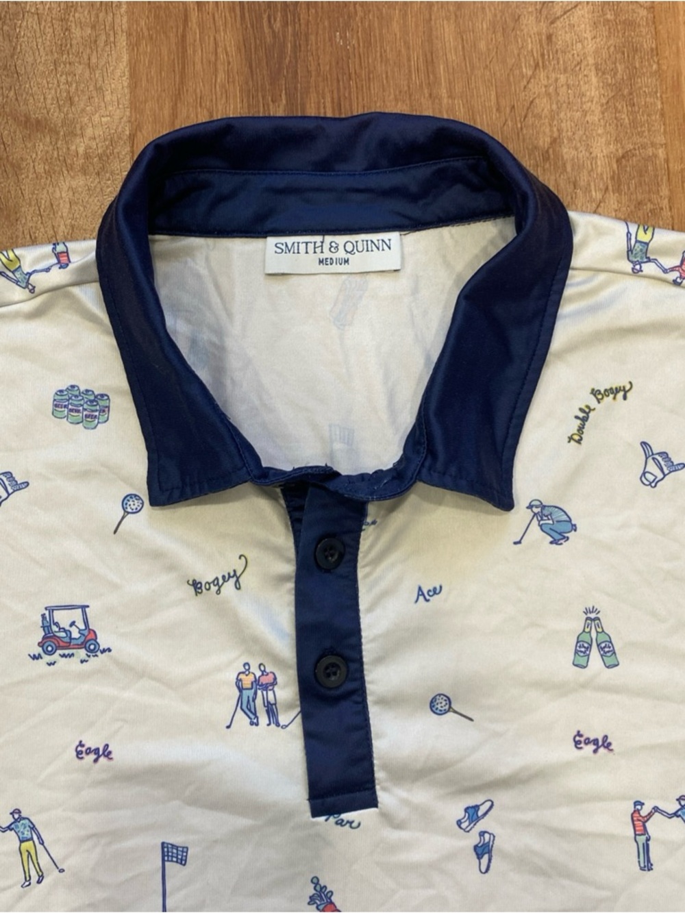 Smith & Quinn Golf-Print Polo Shirt Mens Medium Short Sleeve Golfer AOP Stretch